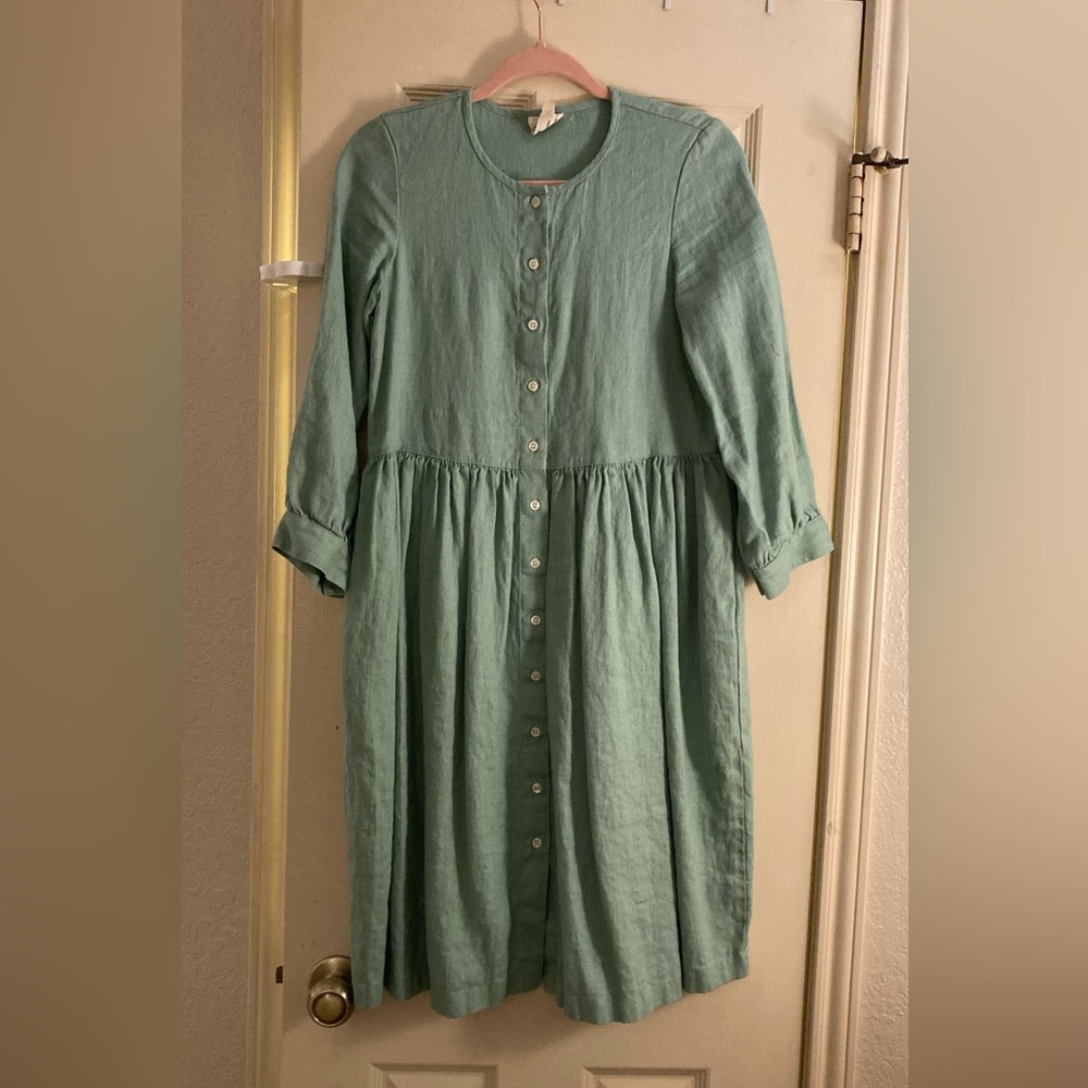 Beaton Linen gather dress